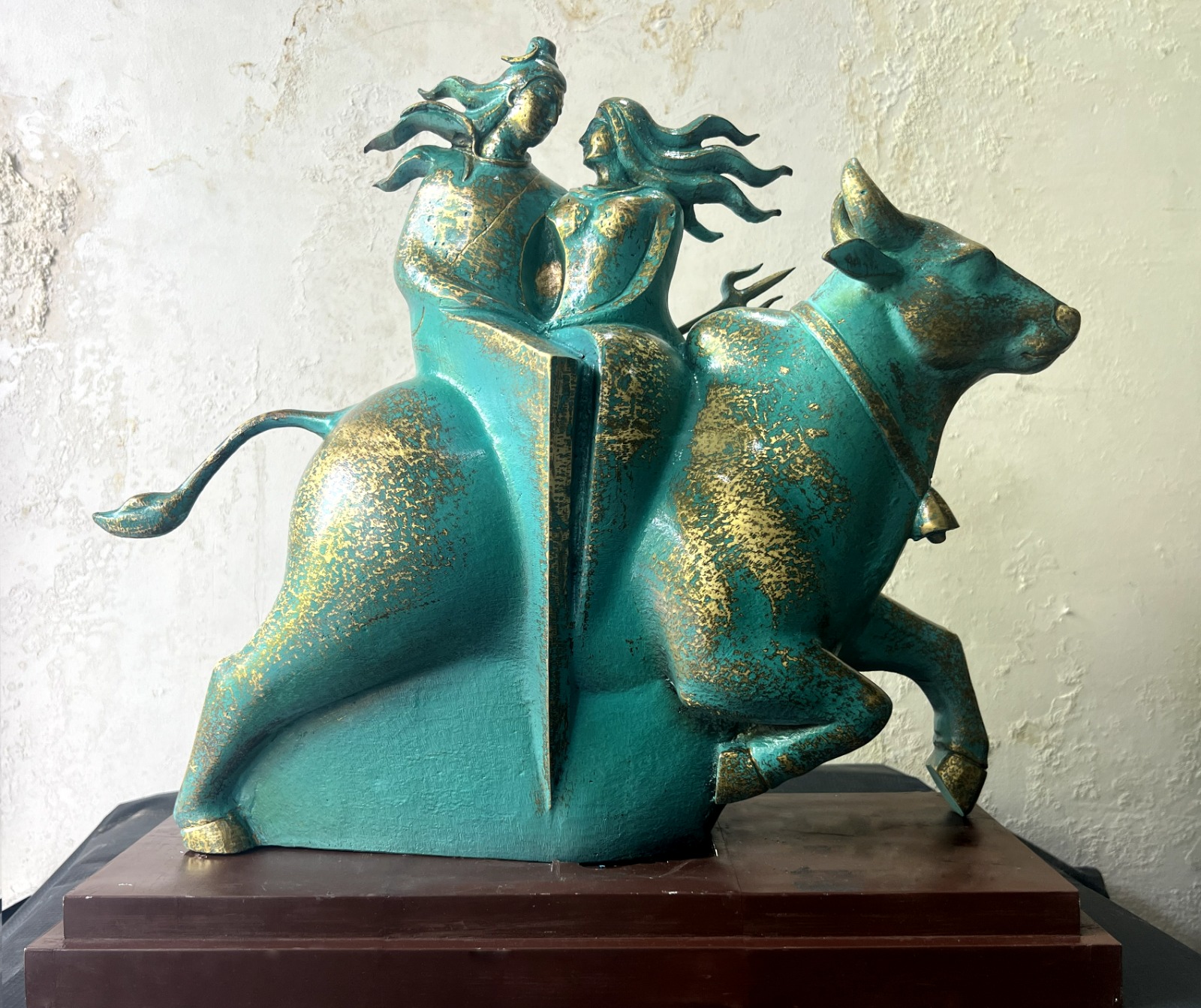 Bronze Nandi & Shiva-Parvati