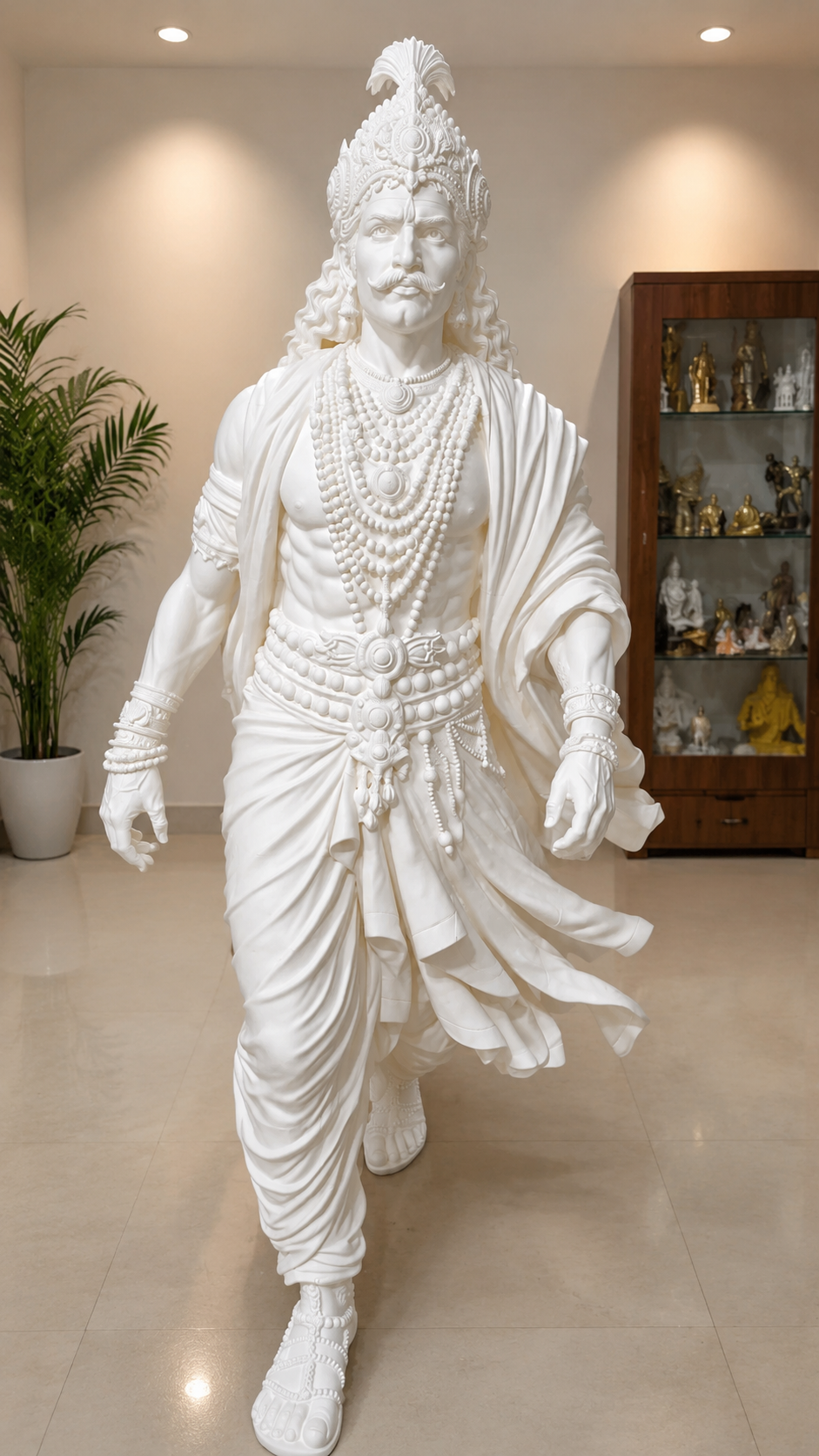A finished large-format sculpted royal figure crafted by VigrahaShala